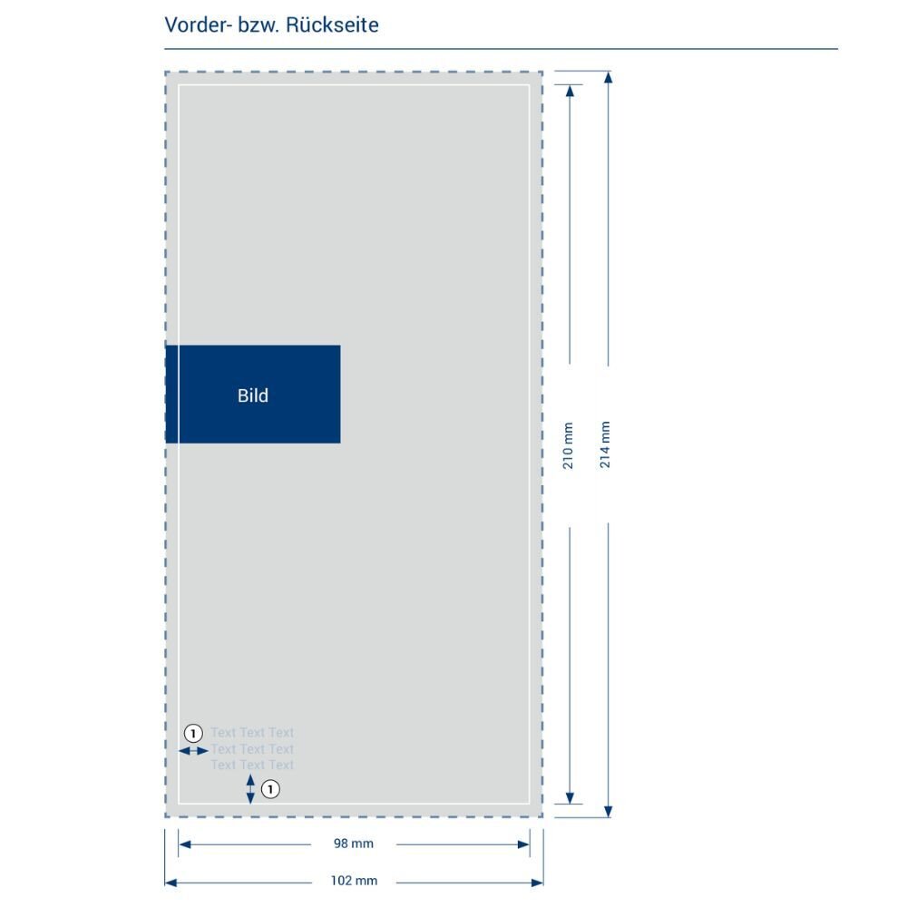 Druckdatenhinweis und Beschnitt f�r den Druck von Flyer DIN Lang.
