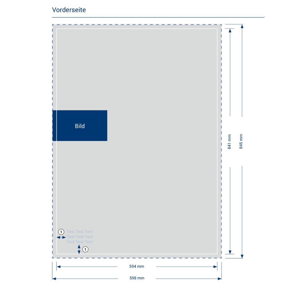 Druckdatenhinweis und Beschnitt f�r den Druck von Plakate DIN A1 (einseitig bedruckt).