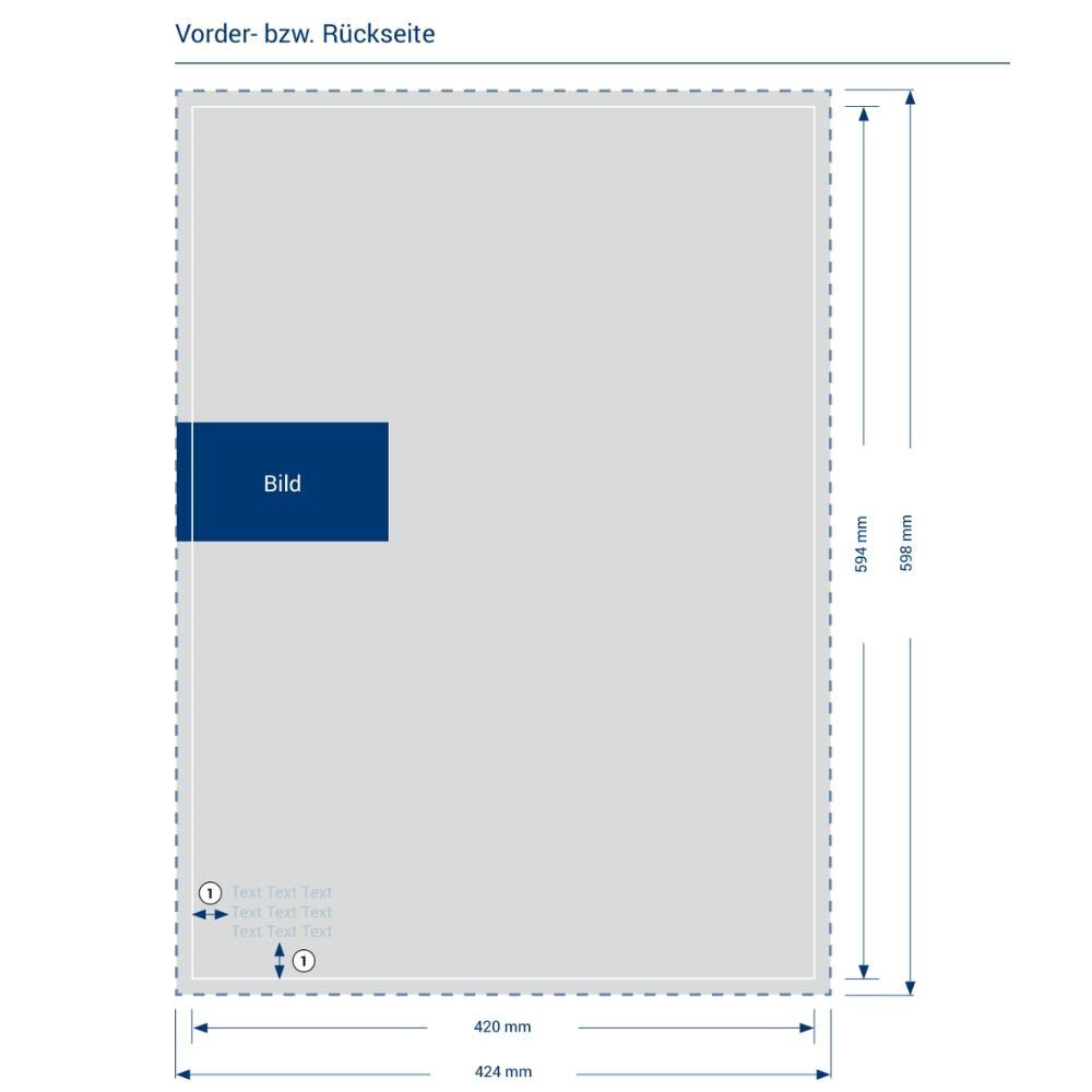Druckdatenhinweis und Beschnitt f�r den Druck von Plakate DIN A2 (beidseitig bedruckt).