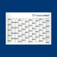 Ein von Rainbowprint gedruckter Kalender auf blauem Hintergrund.