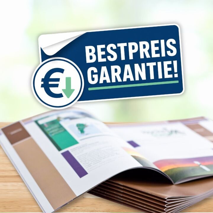 Ein Stapel Brosch�ren von Rainbowprint mit dem Banner 