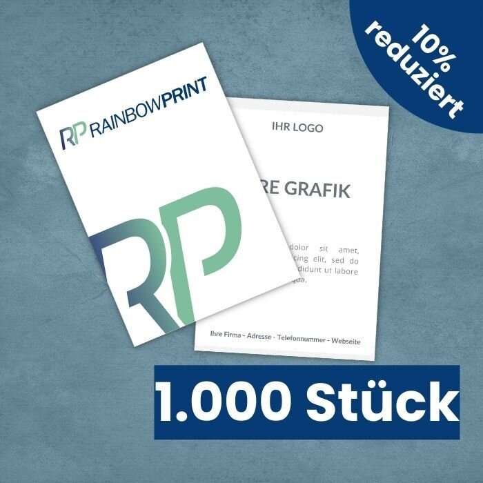 Flyer von Rainbowprint im DIN A5 Format. Dar�ber der Text 