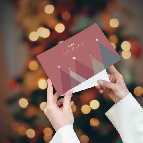Eine Weihnachtskarte zum aufklappen von Rainbowprint.