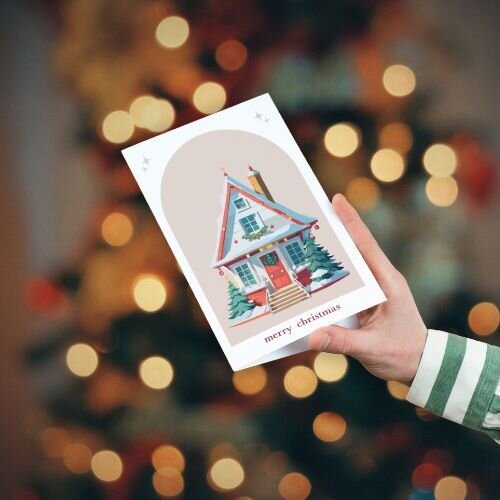 Eine Weihnachtskarte zum aufklappen von Rainbowprint.