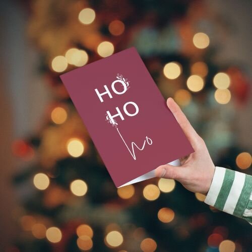 Eine Weihnachtskarte zum aufklappen von Rainbowprint.