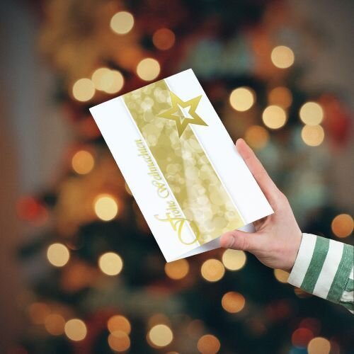 Eine Weihnachtskarte zum aufklappen von Rainbowprint.