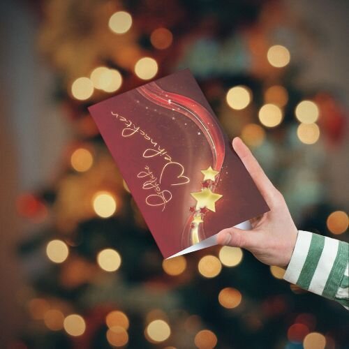 Eine Weihnachtskarte zum aufklappen von Rainbowprint.