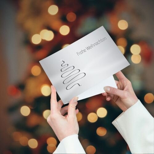 Eine Weihnachtskarte zum aufklappen von Rainbowprint.