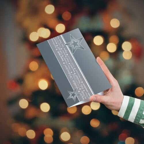 Eine Weihnachtskarte zum aufklappen von Rainbowprint.