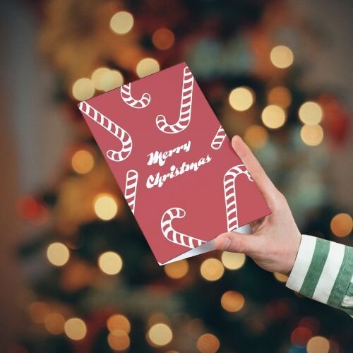 Eine Weihnachtskarte zum aufklappen von Rainbowprint.
